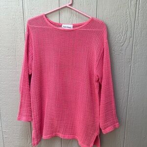 Mesh Women's Top in Vibrant Pink